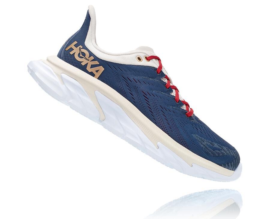 Hoka One One ランニングシューズ メンズ 青/白 - クリフトン 縁 - AK9514263